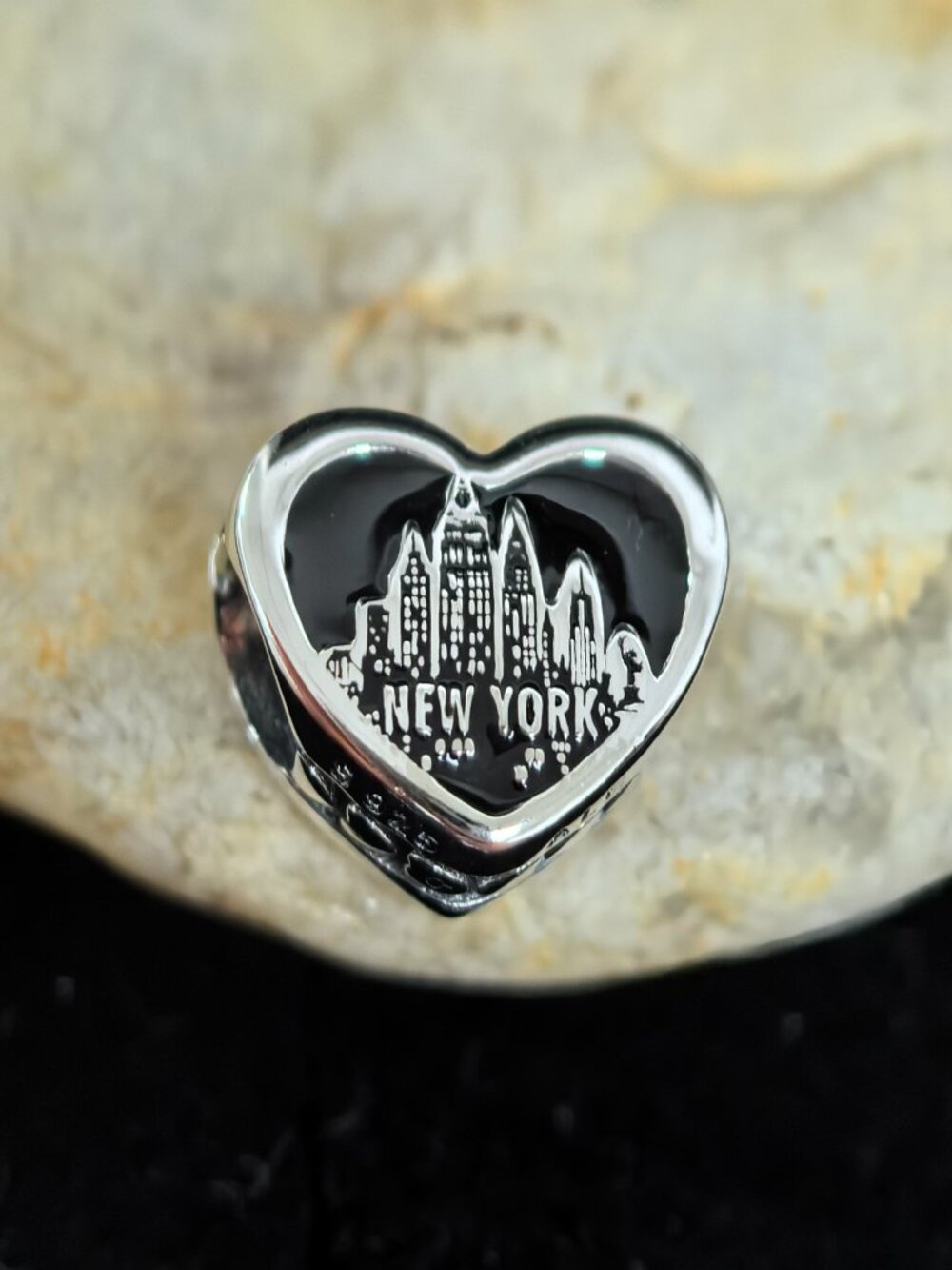 Pandora NEW YORK Exclusive Travel Heart Charm, S925 Silver Jewelry (Women's)